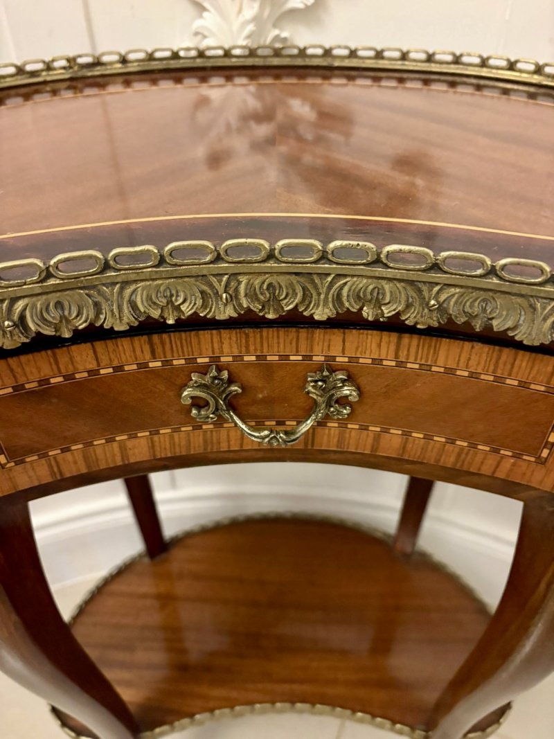 Antique French Quality Louis XV Style Kidney-Shaped Side / Lamp Table